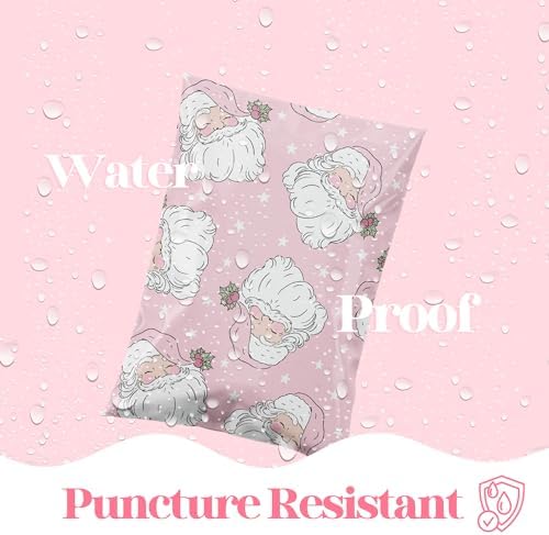 Pretty Package Store Poly Mailer 10x13, Pink Santa, 100 Pack - Image 7