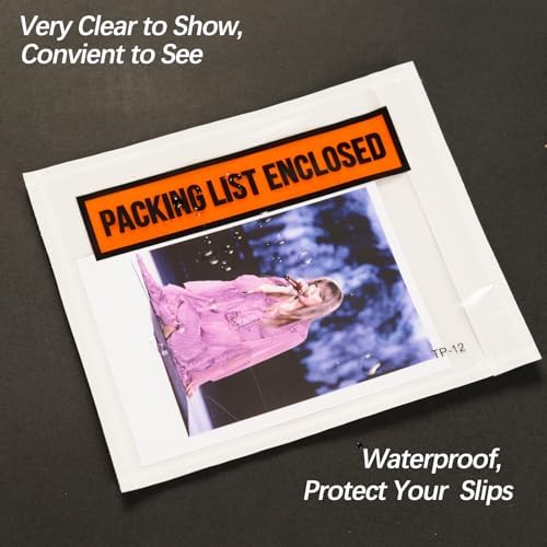 1000pcs 4.5”x5.5” Packing List Envelopes Self-seal Packing Slip Envelope Pouches Shipping Label Sleeves Top Loading Packing List Enclosed Bags. - Image 3