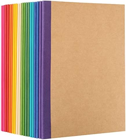 EOOUT 20 Pack A5 Kraft Notebooks, Lined Journal Bulk with Rainbow Spine, 10 Colors, 60 Pages Soft Cover Composition Notebooks for Women Girls Kids, School Office Supplies by EOOUT