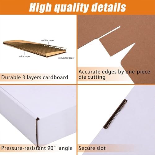 4x4x1'' Small Shipping Boxes (Inner Size) 25 Pack, Corrugated Cardboard Mailers for Small Business, White (CM441-25) - Image 6