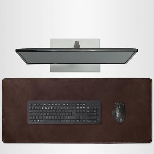 Full Grain Leather Desk Pad, Dark Brown, XL (35.4 x 15.7 inch) by DAREhue