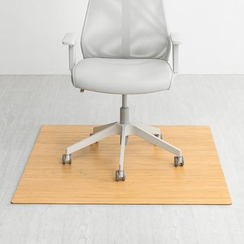 Anji Mountain 48" x 42" Bamboo Office Chair Mat for Carpet & Hardwood Floor by AnjiMountain