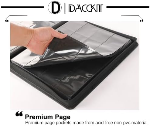 D DACCKIT Card Binder 16 Pocket - Fits 1600 Cards，4X4 Ringless Card Album with Sleeves for Trading Cards & Sports Cards（Model C，Rose Red） - Image 6