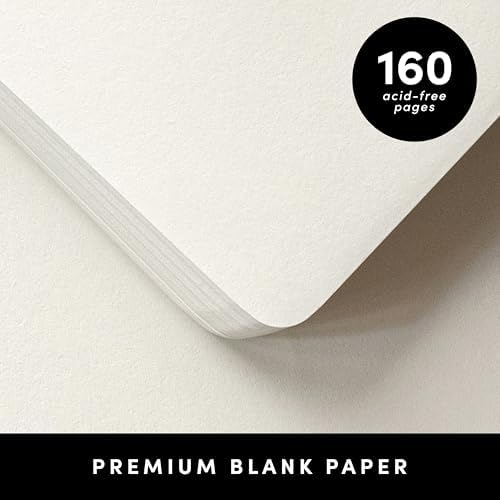 PAPERAGE Blank Journal Notebook, (White), 160 Pages, Medium 5.6 in x 8 in - 100 GSM Thick Paper – Hardcover Journaling Notebook for Work, School, Note Taking or Sketching - Image 4