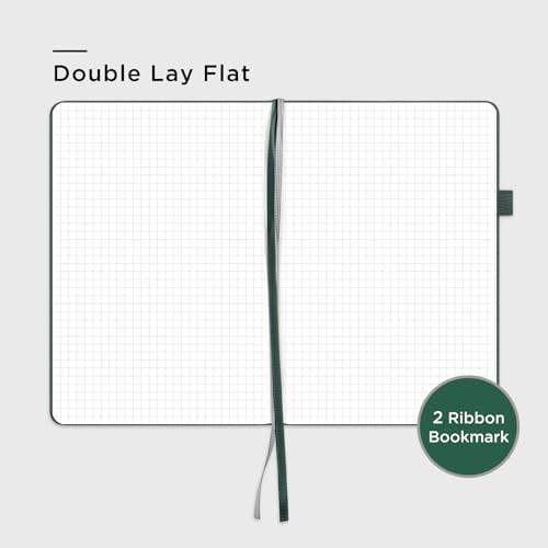 &And Per Se Graph Notebook, 5mm Grid, A5 Hardcover, 160 Pages 100gsm Thick Paper, Grid Journal for Diagrams, Wireframes, CAD Sketches (Green) - Image 4