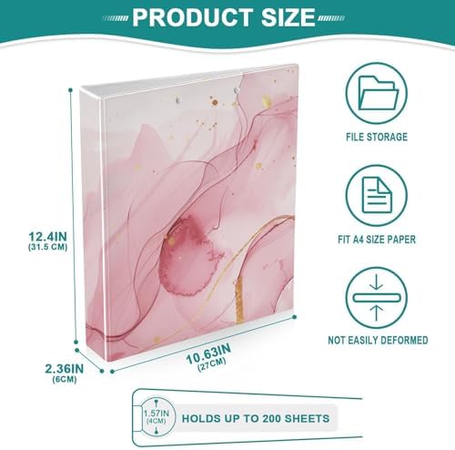 3 Ring Binder 1.5 Inch Clipboards Binders with Interior Pockets Round Ring Binder for Office Supplies and School - Image 5