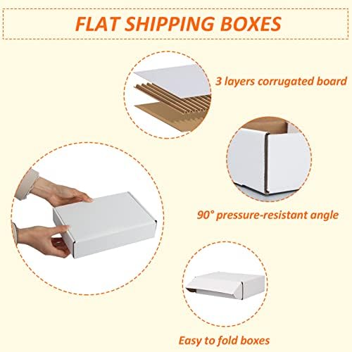 HORLIMER 9x6x2 inches Shipping Boxes Set of 25, White Corrugated Cardboard Box Literature Mailer - Image 3