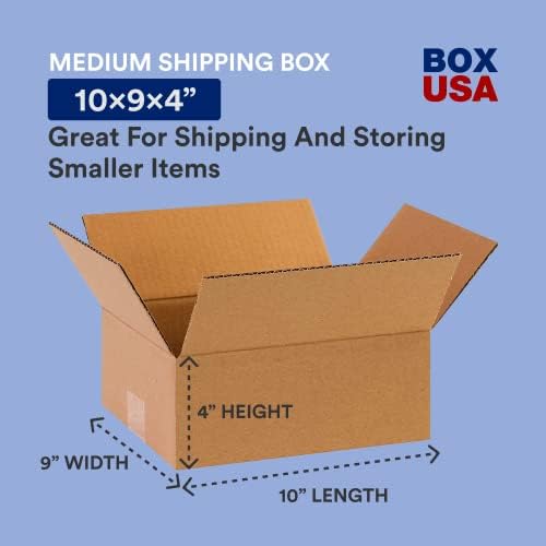 BOX USA 10 x 9 x 4 Corrugated Cardboard Boxes, Flat 10"L x 9"W x 4"H, Pack of 25 | Shipping, Packaging, Moving, Storage Box for Home or Business, Strong Wholesale Bulk Boxes - Image 2