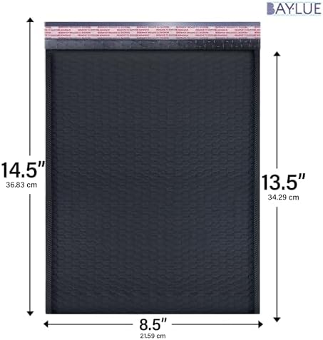 Black Bubble Mailers 8.5x14.5, Self Seal Poly Padded Envelopes #3, 100 Pack - Image 2