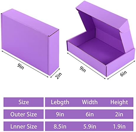 25 Pack Small Shipping Boxes Purple Corrugated Cardboard Box 9x6x2 inches，Corrugated Box for Packaging Small Business,Mailing Packing Literature Mailer,Shipping Gift Boxes - Image 2