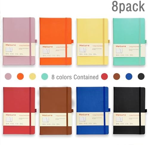 Heture 8 Pack Lined Journal Notebooks, A5 Hardcover Notebooks - Image 2