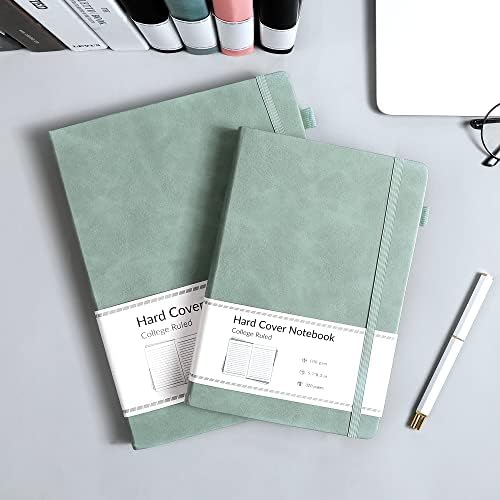 CAGIE Lined Journal Notebook, 320 Pages College Ruled Notebook, 100 Gsm Paper Thick Journal, B5 Hardcover Leather Journals for Writing Women Men, 7.6x10In, Green - Image 3