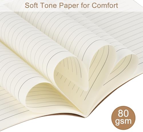 ZCZN 5 Pack A5 Kraft Notebooks Bulk, 8.15x5.5 Inches Lined Paper Journaling Notebooks, Notebooks for Work, Composition Notebooks for School, Journal Notebooks for Office, 60 Pages - Image 6