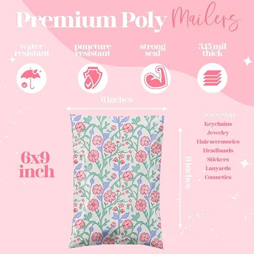 Pretty Package Store Poly Mailers 6x9, Garden Party, 100 Pack - Image 2