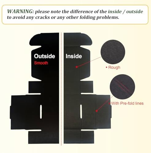Small Shipping Boxes 5x5x2, Set of 50, Black Corrugated Cardboard Box Mailer (YD552-50BK) - Image 3