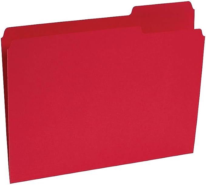Staples Reinforced Colored File Folders, Letter Size, 3‑Tab Design, Red, Heavy‑Duty Construction, 100/Box - Image 3