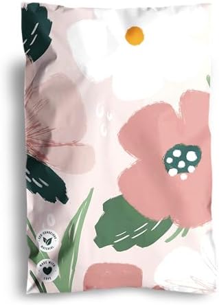 Poly Mailers 6 x 9 Inch - 100 pack Biodegradable Shipping Bags for Stationery and Small Accessories - Impack Self-Seal Waterproof Thick Mailing Envelope for Small Items - Pastel Petals by Impack