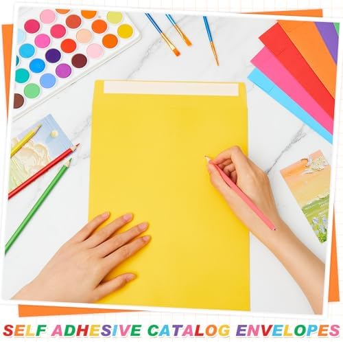 30 Pcs 6'' x 9'' Catalog Envelopes Self Adhesive 32lb Manila Envelopes Kraft Peel & Seal for Secure Mailing Storage Organizing for Office Business Home(Colorful) - Image 4