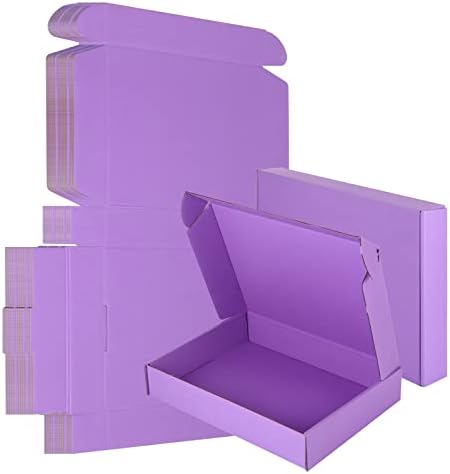 25 Pack Small Shipping Boxes Purple Corrugated Cardboard Box 11x8x2 inches，Corrugated Box for Packaging Small Business,Mailing Packing Literature Mailer,Shipping Gift Boxes by AIYUNNI