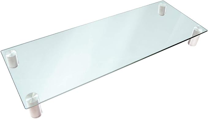 Monoprice 116356 Multimedia Riser Desktop Monitor Stand - Clear Glass, Large 30.8 x 11 Inches - Workstream Collection, 30.8" x 11.0" by Monoprice