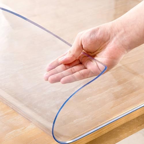 28 x 60 Inch Clear Table Cover Protector, 2mm Thick Clear Table Protector for Dining Room Table, Plastic Table Cover, Waterproof Table Pad for Kitchen, Office by Eisdroma