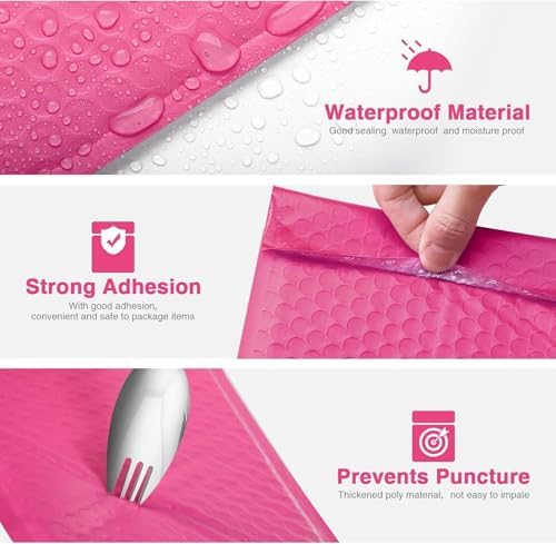 Metronic 1000 Pack Bubble Mailers 6x10 Inch Hot Pink Padded Envelopes - Image 4