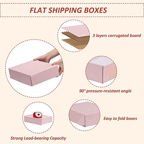 HORLIMER 12x9x3 inches Shipping Boxes Set of 20, Pink Medium Corrugated Cardboard Gift Mailer Box - Image 3