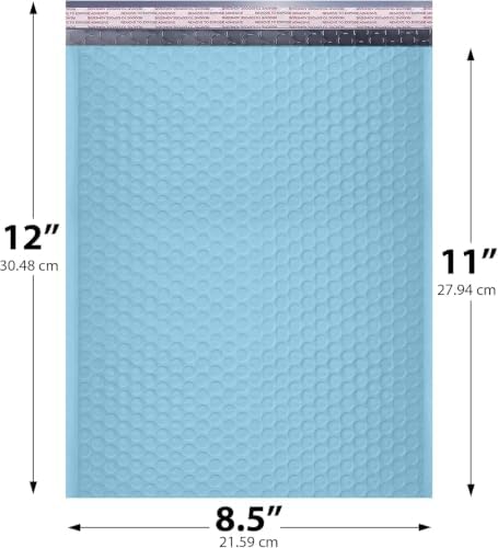 Light Blue Bubble Mailers 8.5x12 Poly Padded Envelopes #2, 300 Pack - Image 2