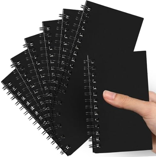 Jutom 6 Pcs Small Spiral Notebook Memo Pad 3x5, Black by Jutom