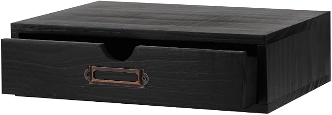 Wooden Drawers Black Wood Desktop Organizer with Drawers | Vintage Wooden Storage Box for Apothecary Cabinet, Wood Drawer, Countertop Drawer for Library Card Catalog Cabinet by Unknown