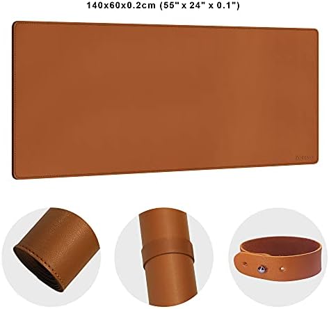 ZORESYN Light Brown Desk Mat 55"x24" Extra Large PU Leather Desk Pad - Image 3