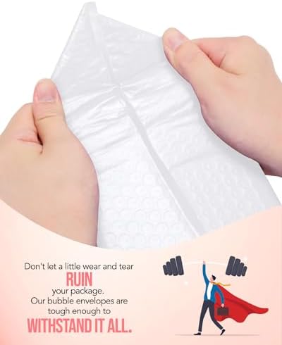 GSSUSA Bubble Mailers 6x10" Usable Size 6x9" Padded Envelope White 100 Pack - Image 6