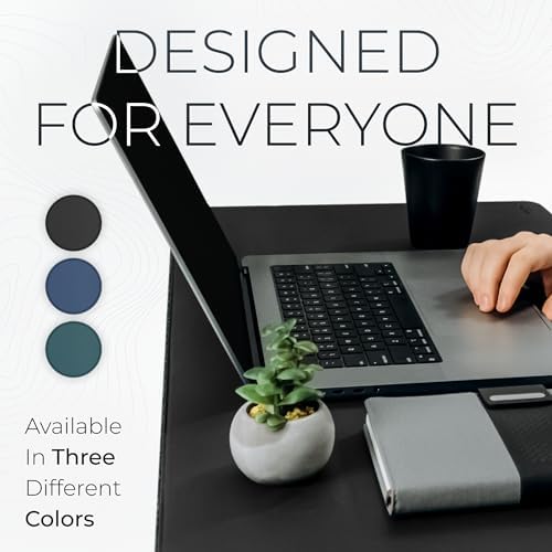Nordik Felt and Leather Desk Mat - Dual Layer True Black 35 x 17 in - Image 2