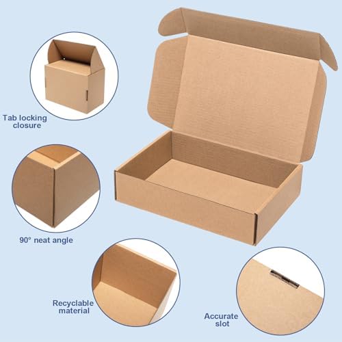 Wowxyz 7x5x2 Inches Shipping Boxes 25 Pack Corrugated Cardboard Brown Box - Image 4