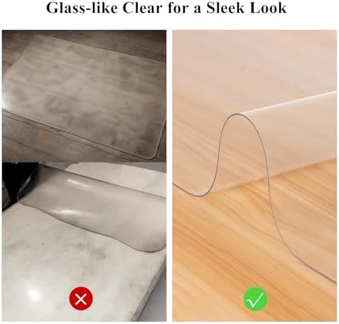 Crystal Clear Plastic Table Cover Protector with Lace Pattern, 36" x 60" - Image 4