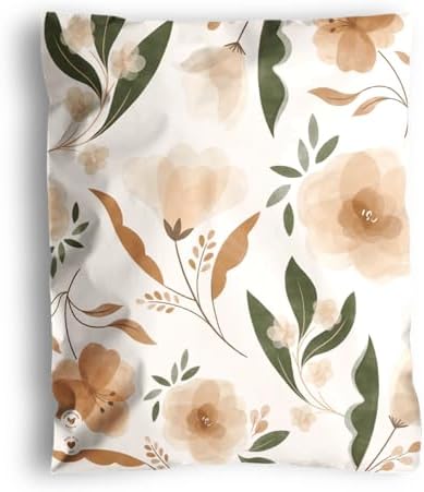 Poly Mailers 10 x 13 Inch - 100 pack Biodegradable Shipping Bags for Clothes - Impack Self-Seal Waterproof Thick Mailing Envelope for Accessories & Clothing - Camelia Bloom by Impack