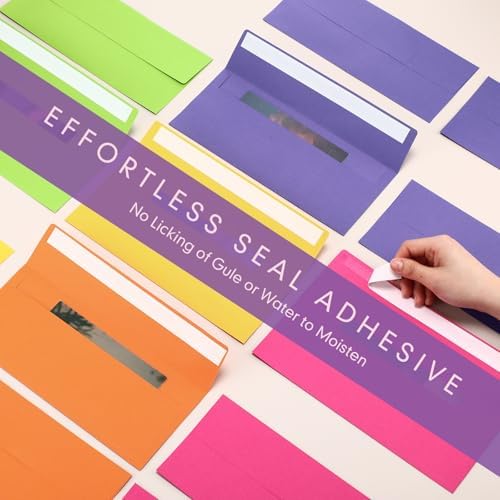 Jutom #10 Letter Size Kraft Envelopes, 5 Colors, 500 Pcs - Image 3