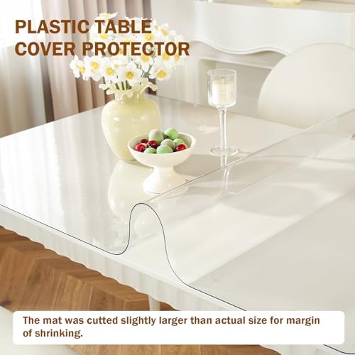 Royhom Clear Table Protector 44 x 72 Inch, 1.5mm Plastic Table Cover - Image 2