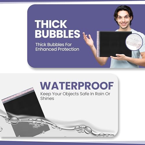 Black Bubble Mailers 14.25x20, Self Seal Poly Padded Envelopes #7, 15 Pack - Image 6