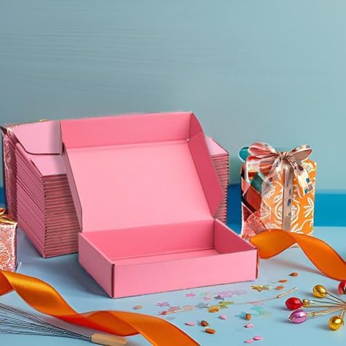 Pink Shipping Boxes 13x10x2 Inches, 20 Pack - Image 4