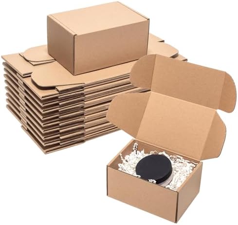 Wowxyz Shipping Boxes 6x4x3 Inches 25 Pack Corrugated Cardboard Brown Box by Wowxyz