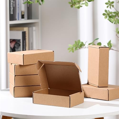 Qilery 100 Pcs 5.91 x 3.94 x 1.57" Shipping Boxes Corrugated Cardboard Box (Pack of 2) - Image 5
