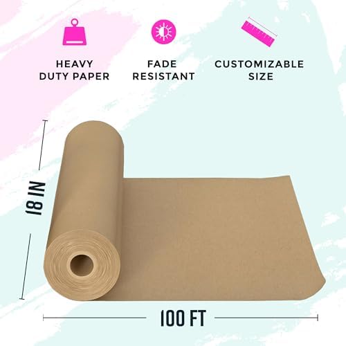 Bryco Goods (Pack of 2) Brown Kraft Packing Paper Rolls - 18" x 100' (1200”) - Moving Supplies, Gift Wrapping, Arts & Crafts, Bulletin Board Paper - Made in The USA - Image 3