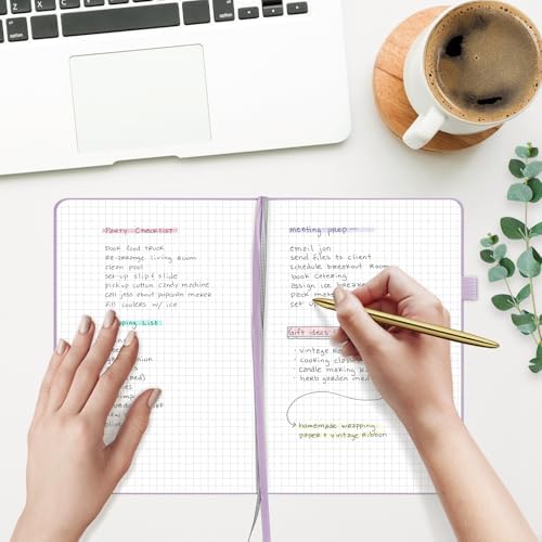 &And Per Se Graph Notebook, 5mm Grid, A5 Hardcover, 160 Pages 100gsm Thick Paper, Grid Journal for Diagrams, Wireframes, CAD Sketches (Lavender) - Image 5