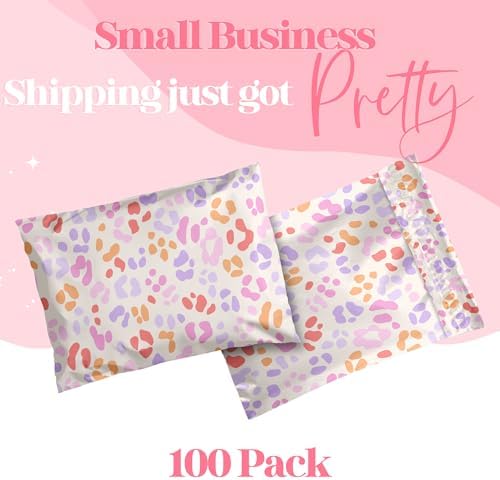 Pretty Package Store Designer Poly Mailers, 10x13, Preppy Leopard, 100 Pack - Image 2
