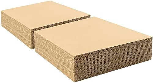 Golden State Art 50 Pack 12x12 Corrugated Cardboard Sheet 1/8" Flat Inserts by GoldenStateArt