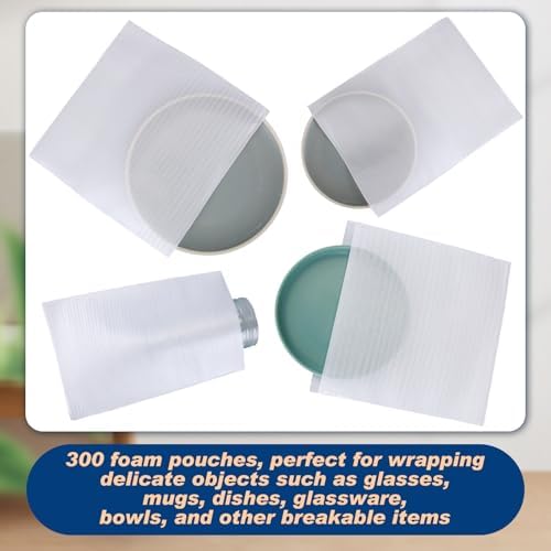 Berlune 400pcs Foam Sheets Foam Pouches Bulk for Packing Dishes Glasses, Packing Supplies for Cushioning Moving Supplies with Fragile Stickers Labels (7.5" X 7.5",7.5" X 12",12" X 12",12'' X 16'') - Image 3