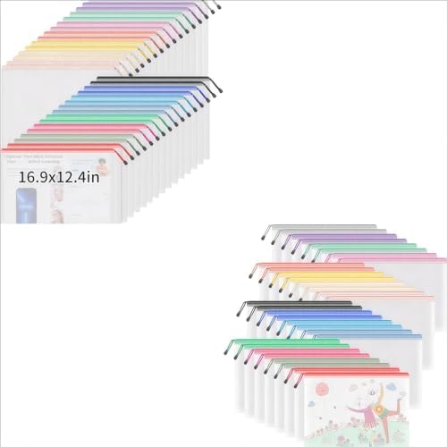 Umriox Zipper Pouch Bundle (32PCS 16.9x12.4 in & 32PCS 13.0x9.0 in) by UMRIOX