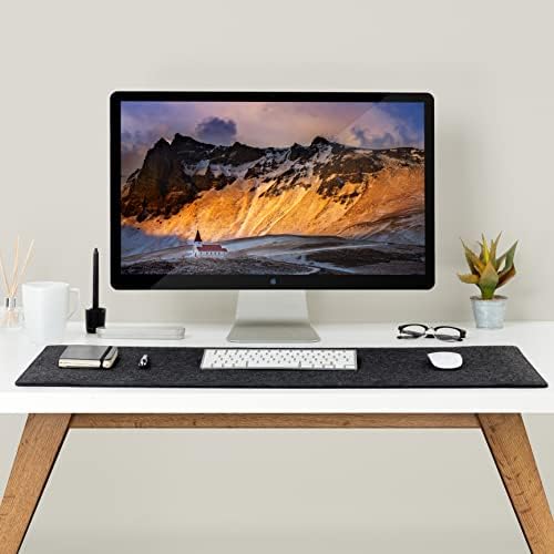 Premium Felt Desk Mat | Large 15.75" x 36" | Multifunctional Desk Pad for Home Office | Dark Gray - Image 2
