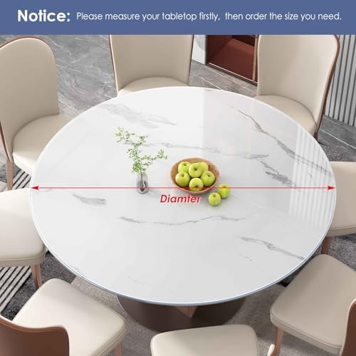 Vicwe Clear Round Table Protector 48 Inch, 1.5mm Non-Slip Table Cover - Image 4
